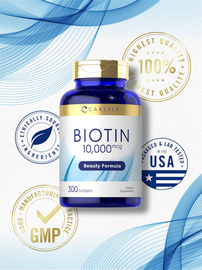 Biotina Carlyle 10000mcg para cuidado corporal integral