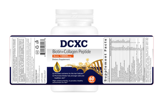Tabletas biotina colágeno DCXC para cabello piel uñas