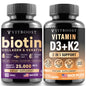 Frasco suplemento Biotina Colágeno Queratina con vitamina D3 y K2 VITBOOST