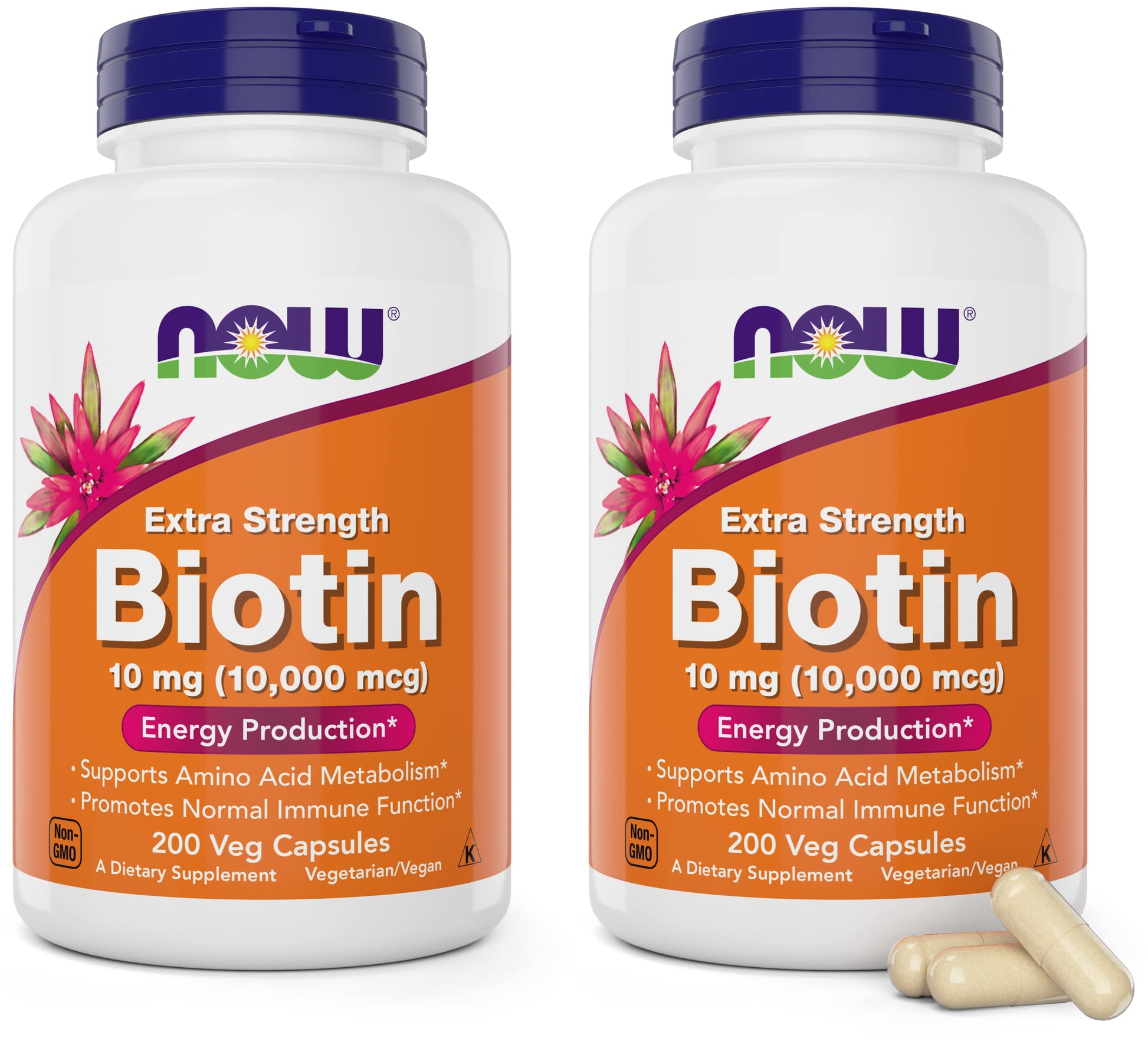 Biotina extra fuerte NOW Foods 10000mcg 200 cápsulas vegetales
