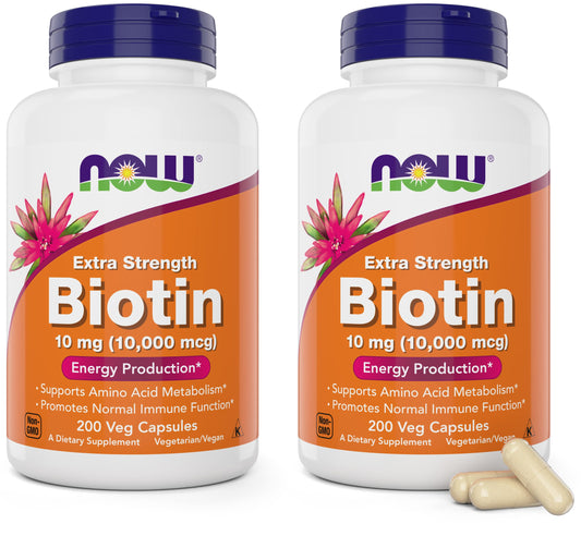 Biotina extra fuerte NOW Foods 10000mcg 200 cápsulas vegetales