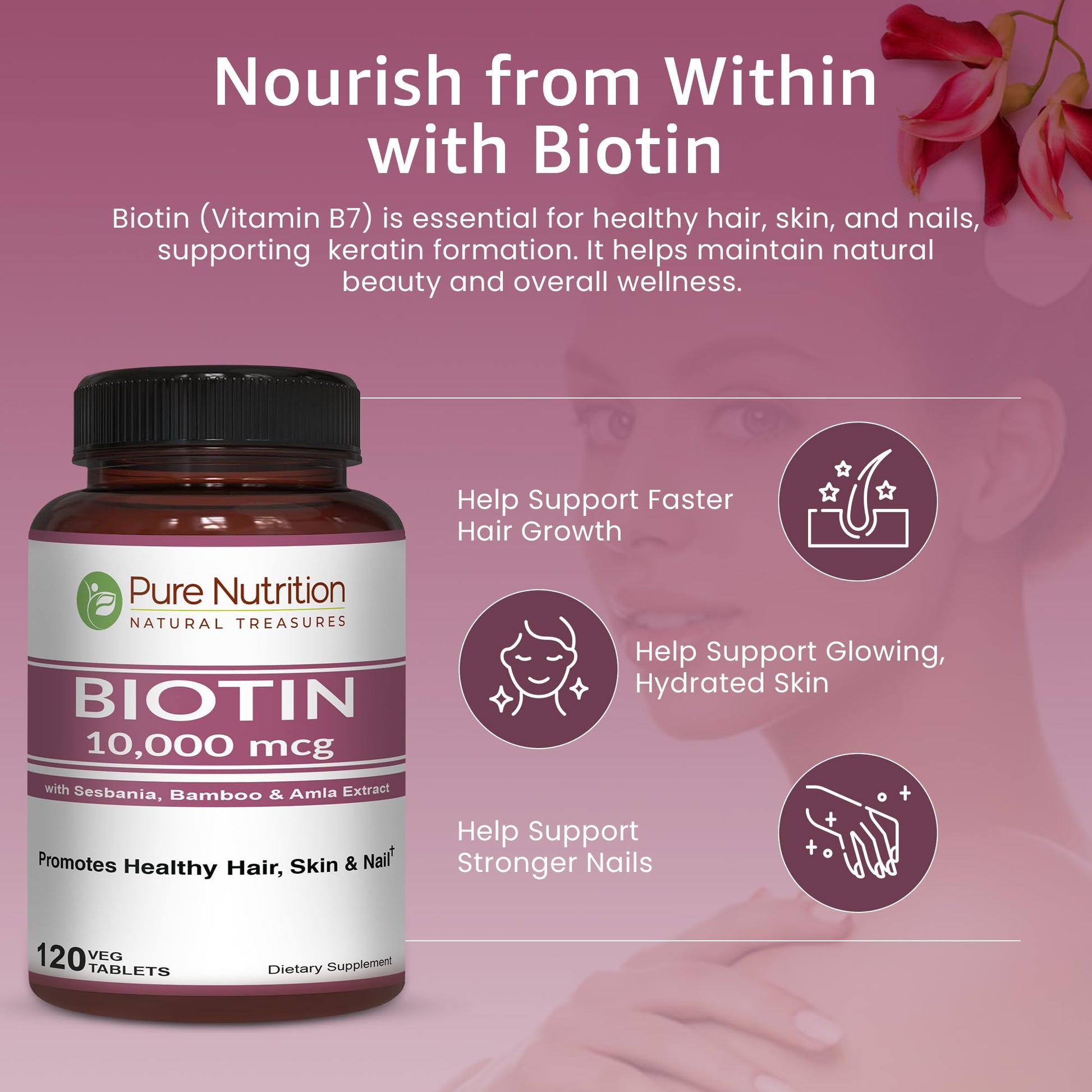 Biotina y extractos herbolarios para piel y uñas