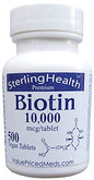 Biotina HealthyNaturally 10,000 mcg botella 500 tabletas