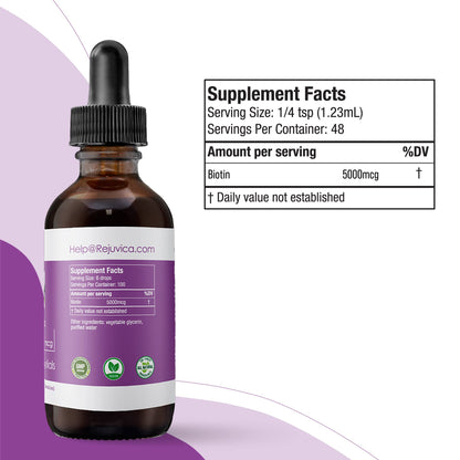 Biotina líquida con cuentagotas Rejuvica Health
