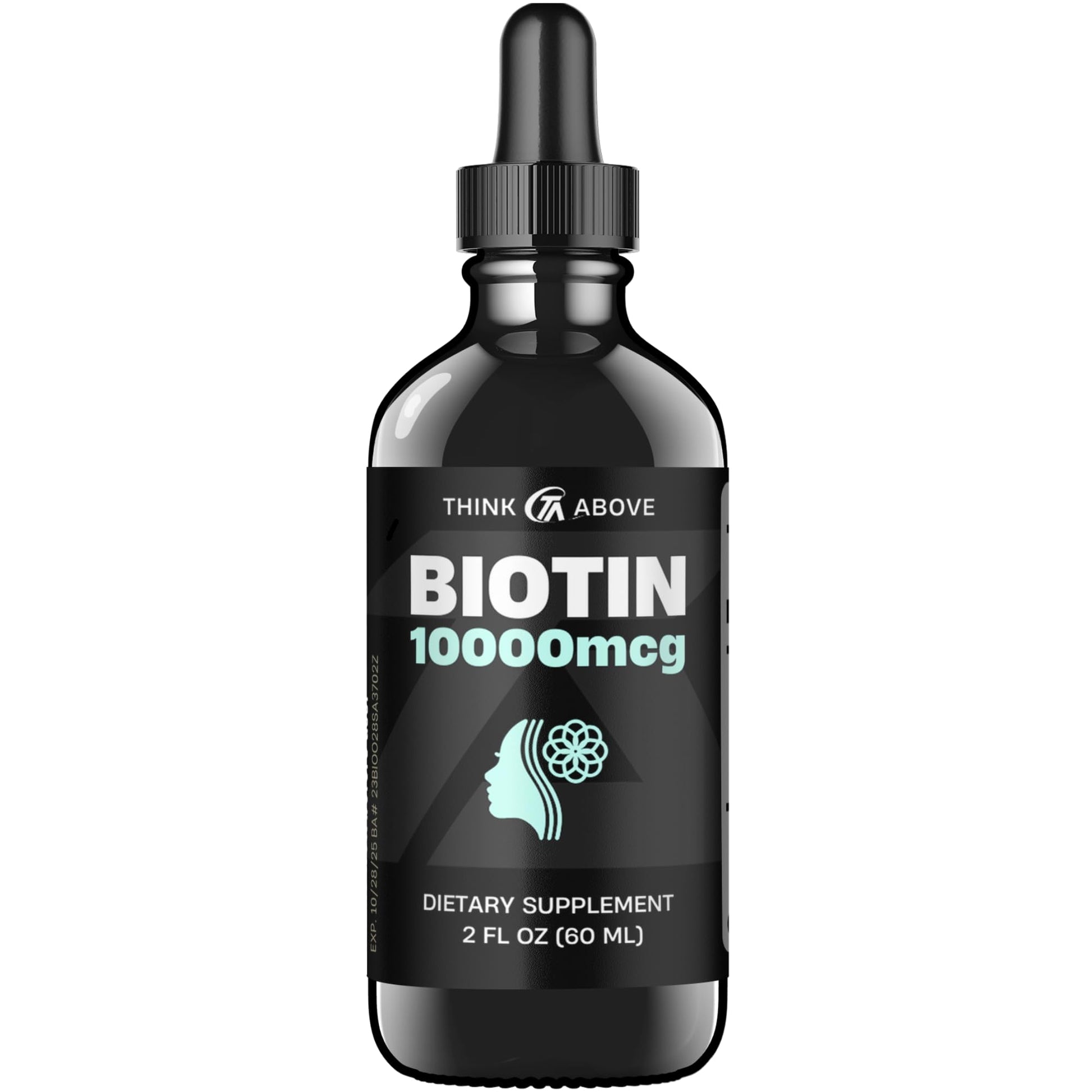 Botella de biotina líquida Think Above 10,000 mcg para cabello y piel