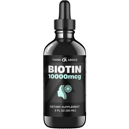 Botella de biotina líquida Think Above 10,000 mcg para cabello y piel