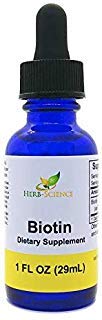 Biotina líquida vitamina b7 herb science frasco 1oz