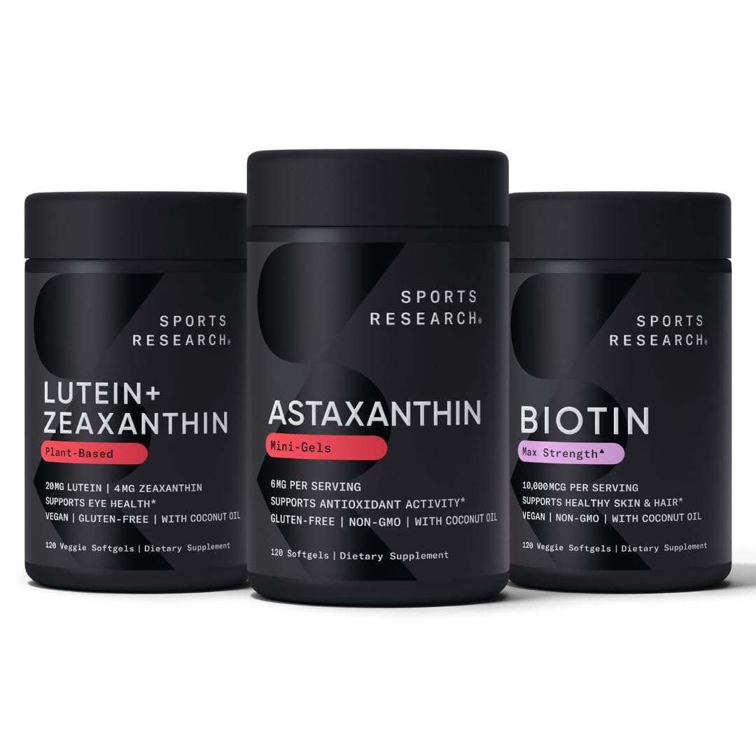 Suplemento biotina con luteína y astaxantina en cápsulas veganas