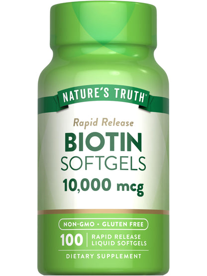 Biotina Nature's Truth softgels 10,000mcg caja de 100 cápsulas