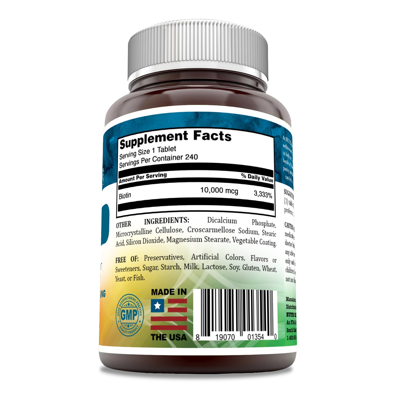 Biotina Nutri Essentials sin gluten sin OGM suplemento