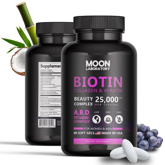 Suplemento biotina premium para cabello y uñas 5000 mcg