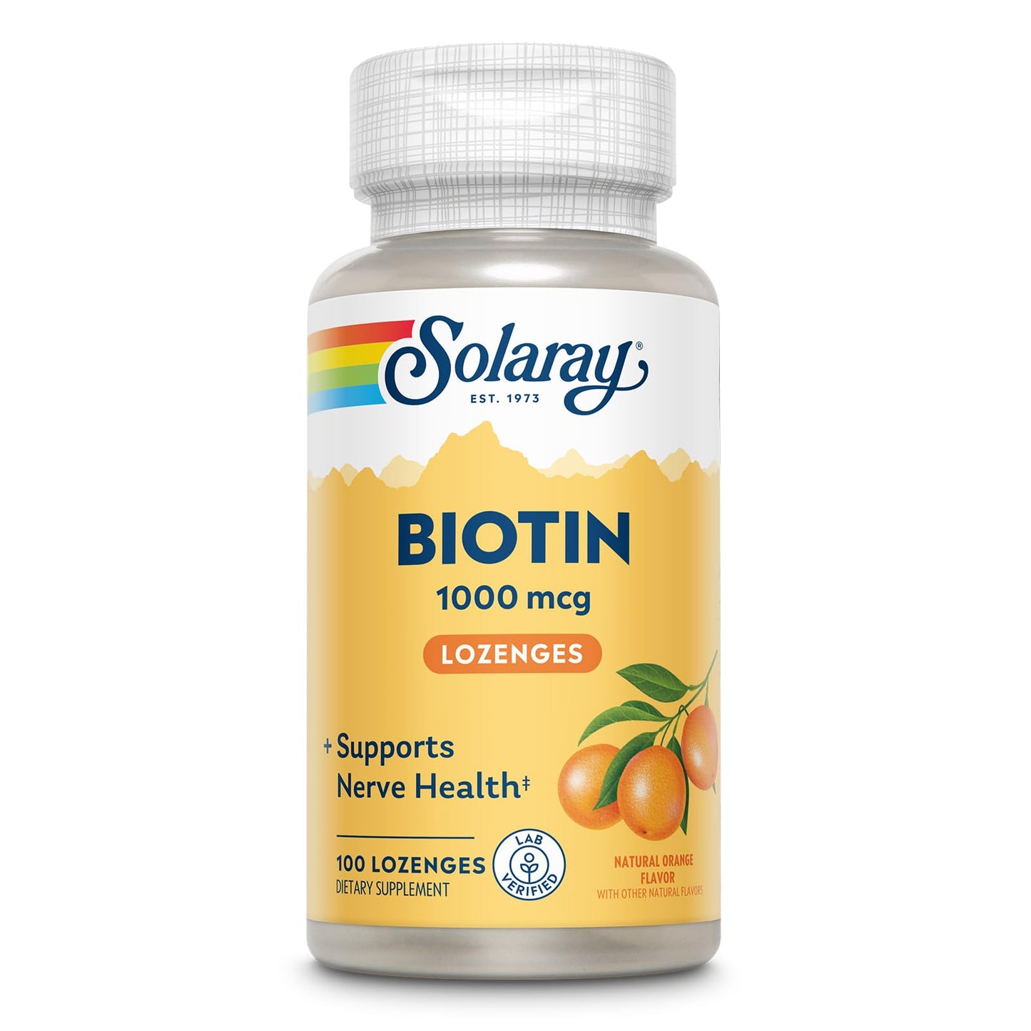 Biotina Solaray 1000 mcg pastillas sabor naranja