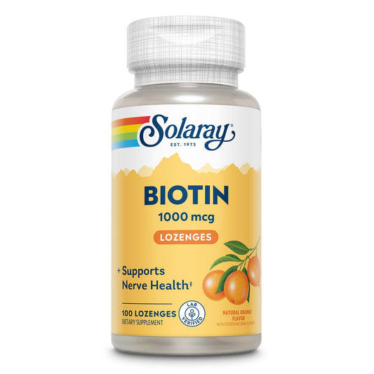 Biotina Solaray 1000 mcg pastillas sabor naranja
