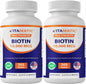 Botella de biotina Vitamatic 10,000 mcg para cabello piel y uñas