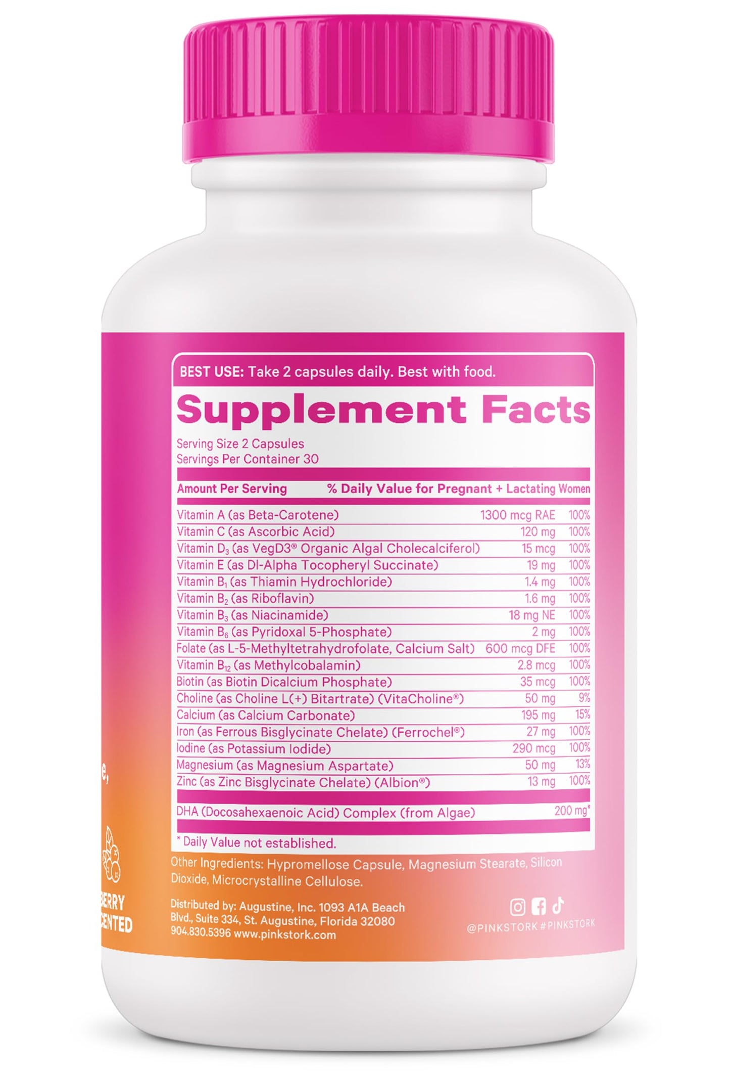Bisutería para mujeres con vitaminas Pink Stork prenatal