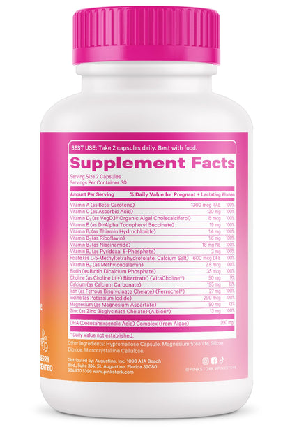 Bisutería para mujeres con vitaminas Pink Stork prenatal