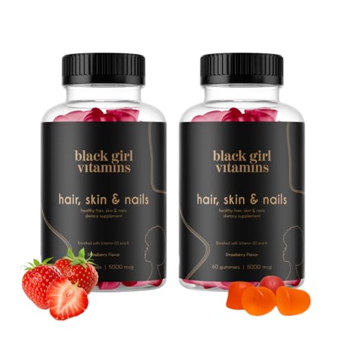 Frasco Black Girl Vitamins gomitas biotina y zinc sabor fresa