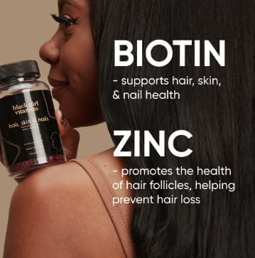 Etiqueta Black Girl Vitamins gomitas para cabello piel y uñas