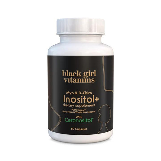 Black Girl Vitamins Inositol suplemento vegano botella