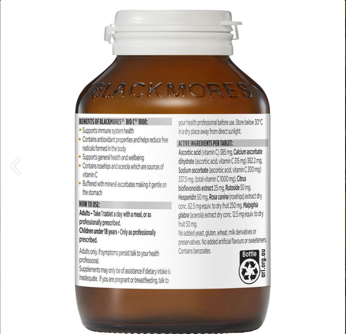 Blackmores Bio C suplemento vitamina c tabletas paquete