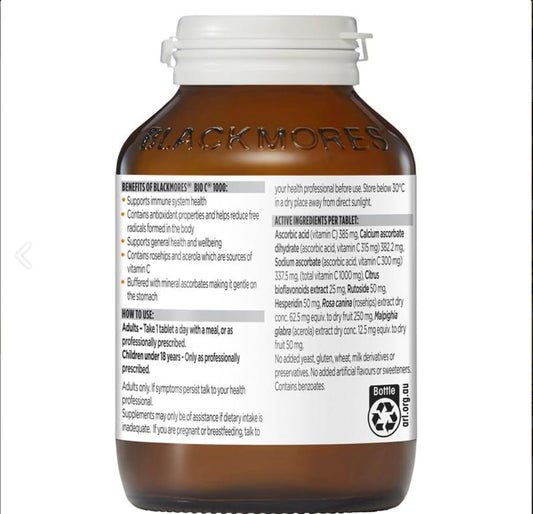 Blackmores Bio C suplemento vitamina c tabletas paquete