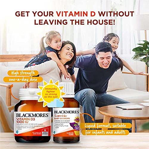 Frasco blackmores vitamina d3 1000 ui 60 cápsulas