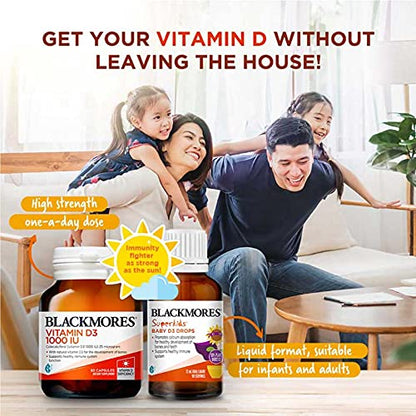 Frasco blackmores vitamina d3 1000 ui 60 cápsulas
