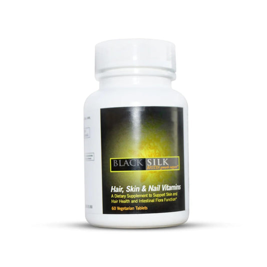 Frasco de vitamina biotina para cabello piel y uñas BLACKSILK