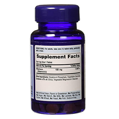 Blíster tabletas Puritan's Pride Vitamina B-2 100
