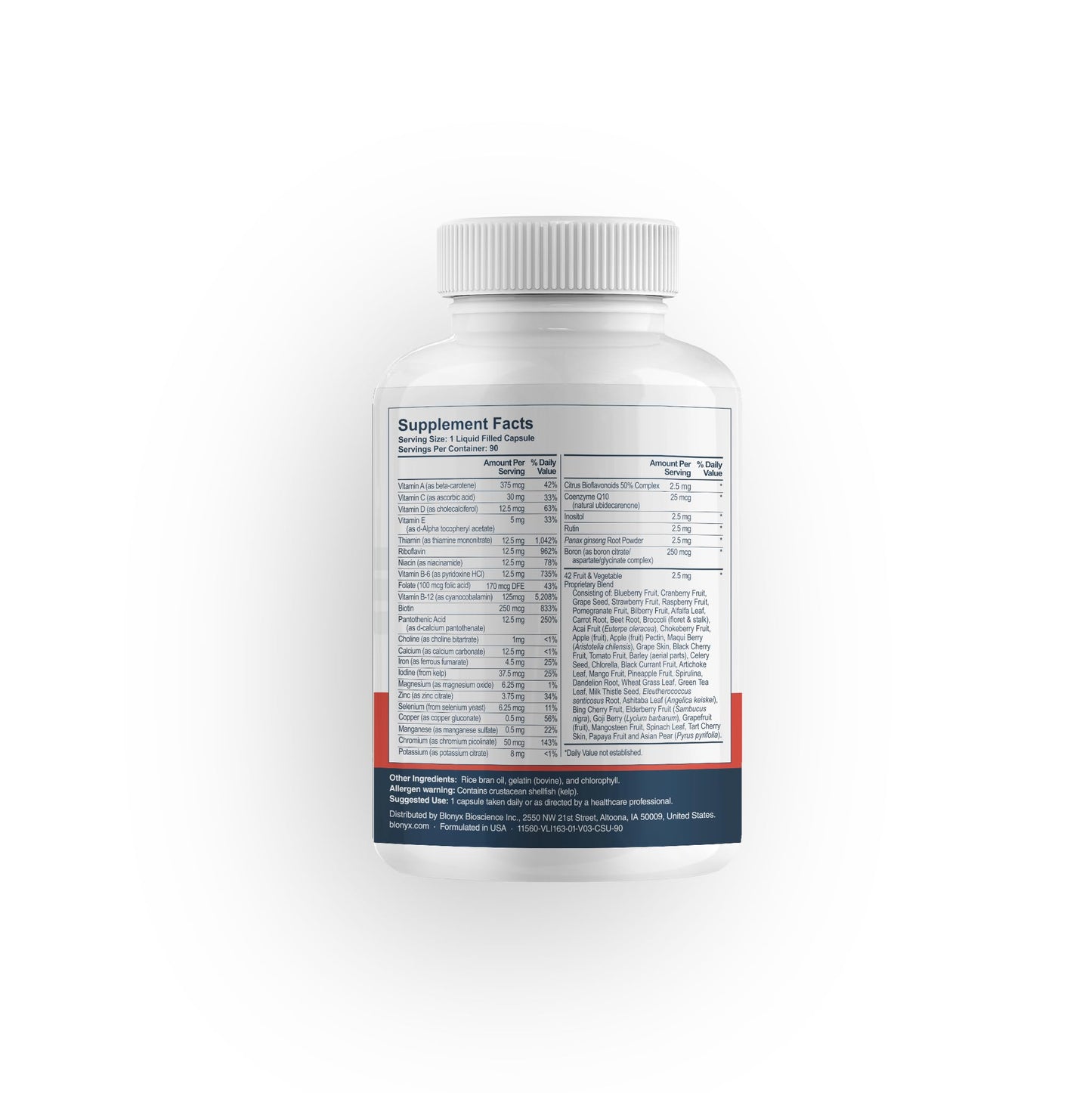 Frasco de Blonyx Multivit+ vitaminas y minerales