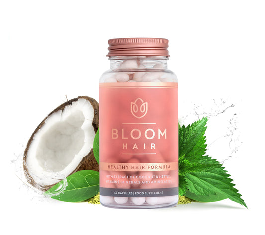 Bloom cápsulas para crecimiento y fortalecimiento de cabello mujer