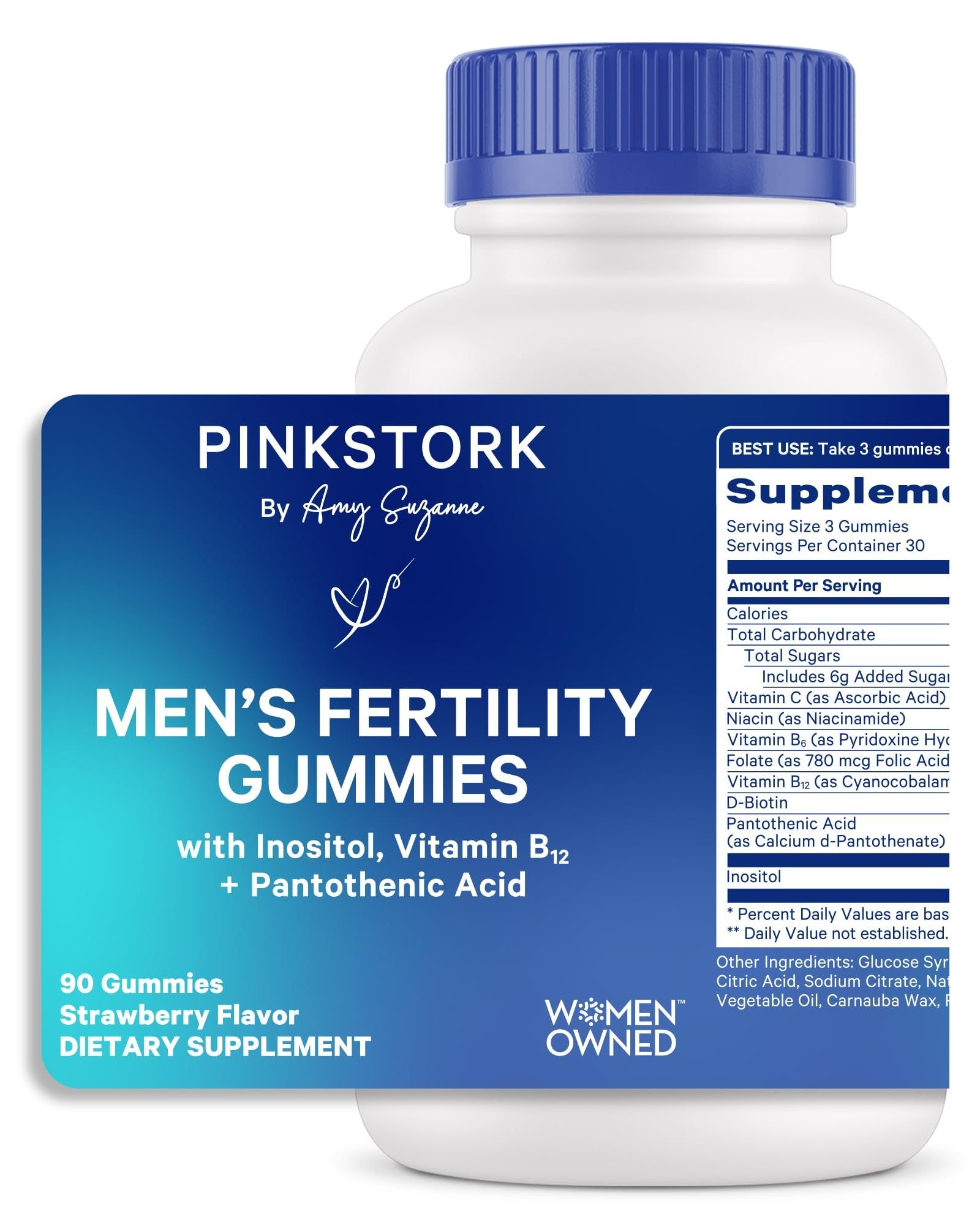 Blue Stork gomitas de fertilidad para hombres 90 unidades apoyo salud reproductiva