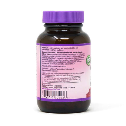 Bluebonnet B12 5000mcg tabletas masticables sabor frambuesa vegano
