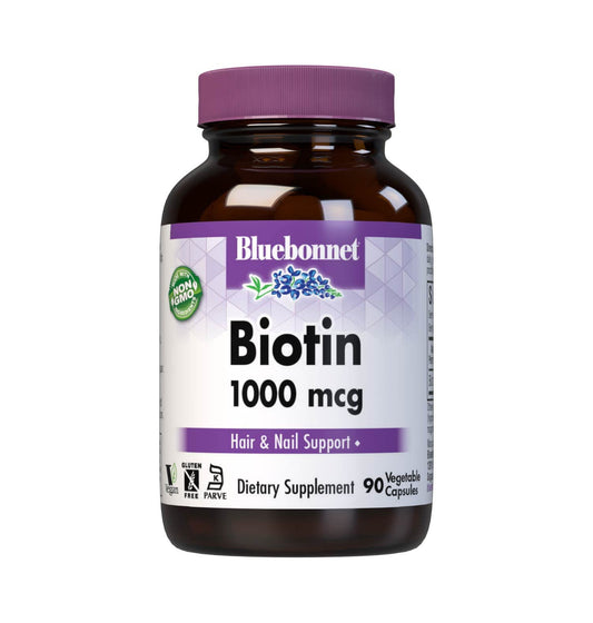Bluebonnet cápsulas vegetales biotina 1000 mcg 90 unidades