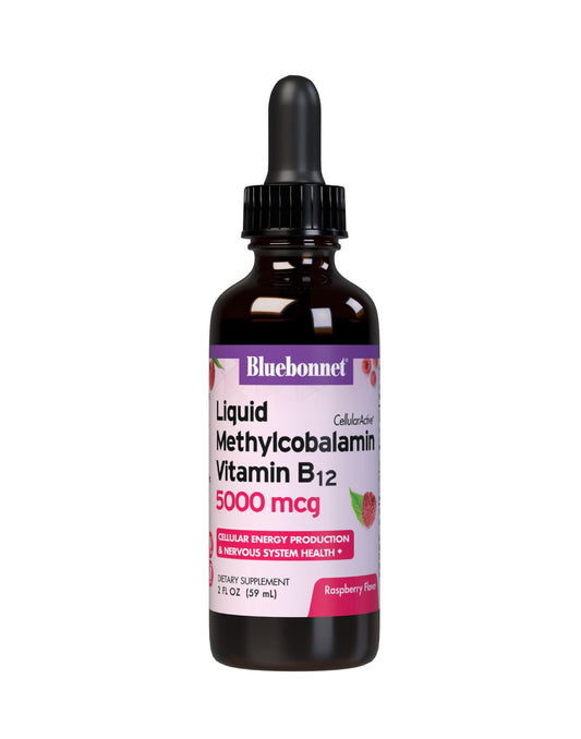 BlueBonnet gotas líquidas metilcobalamina vitamina B12 sabor frambuesa