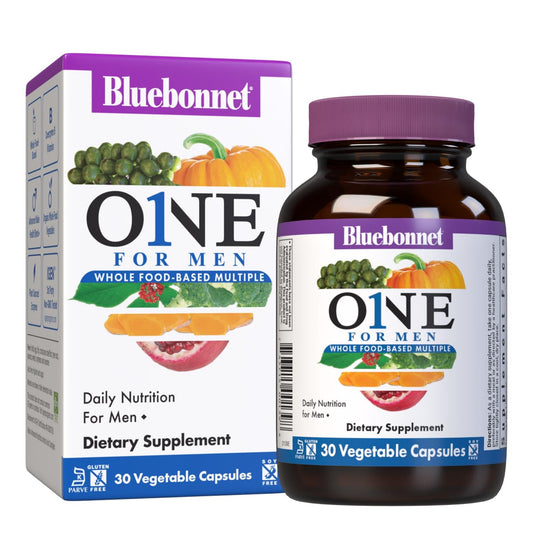 Frasco de Bluebonnet One para hombres, multivitamínico, 30 cápsulas