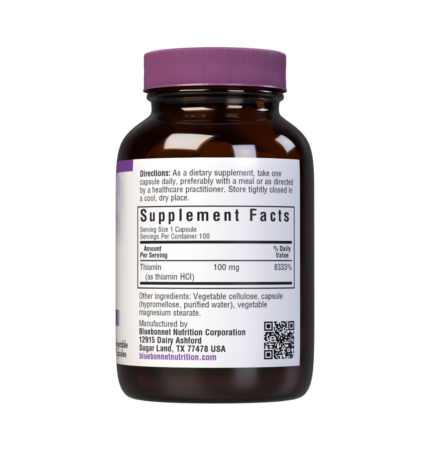 Cápsulas vegetales Bluebonnet Vitamina B-1 para energía