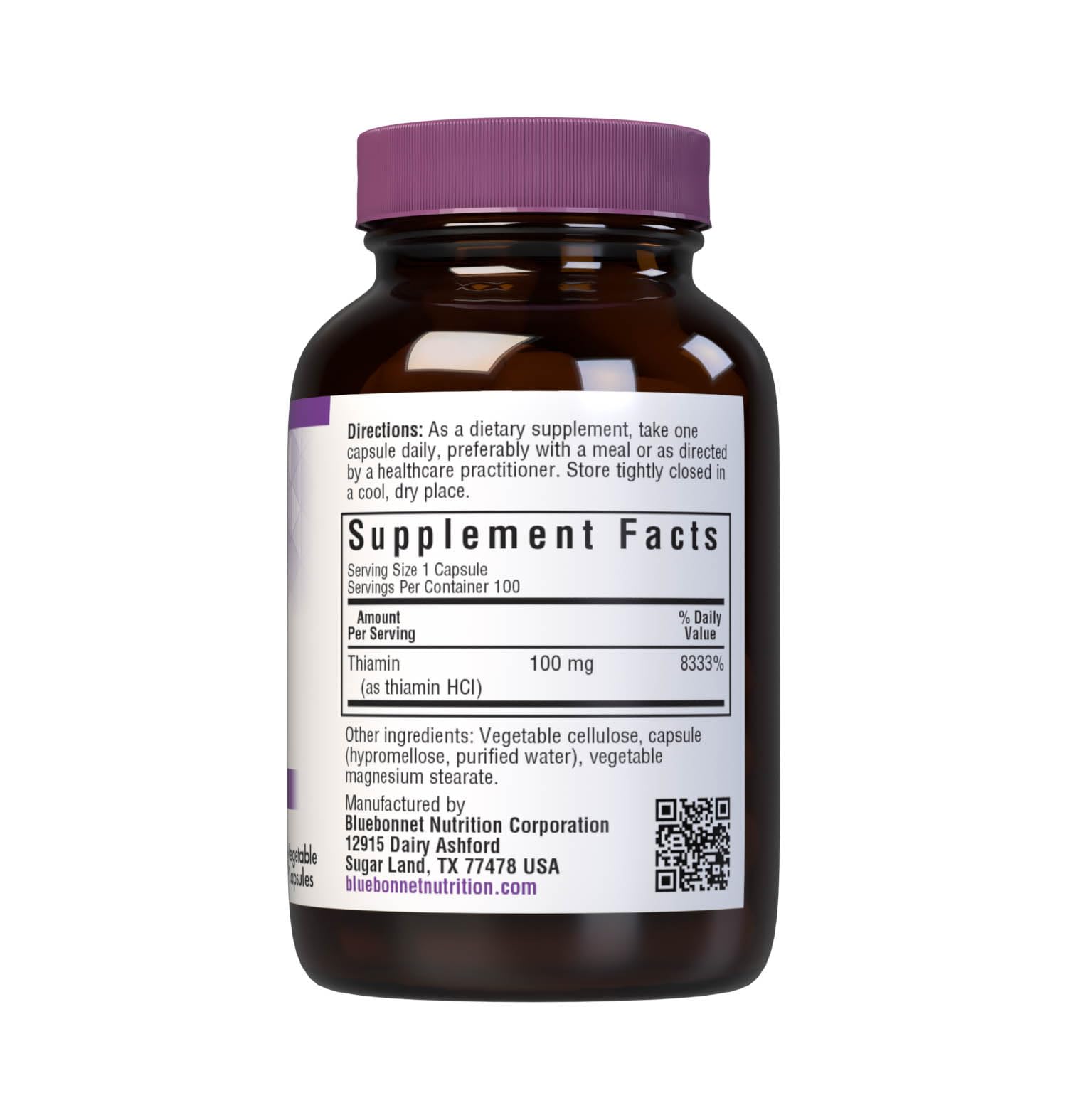 Cápsulas vegetales Bluebonnet Vitamina B-1 para energía