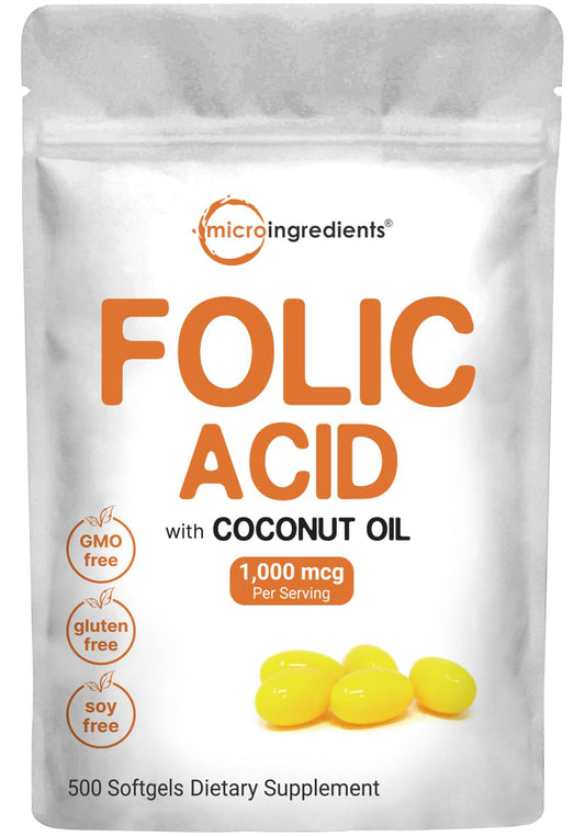 Bolsa ácido fólico 1000 mcg 500 cápsulas blandas