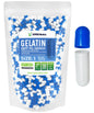 Bolsa de cápsulas vacías de gelatina azul y blanco XPRS Nutra tamaño 1