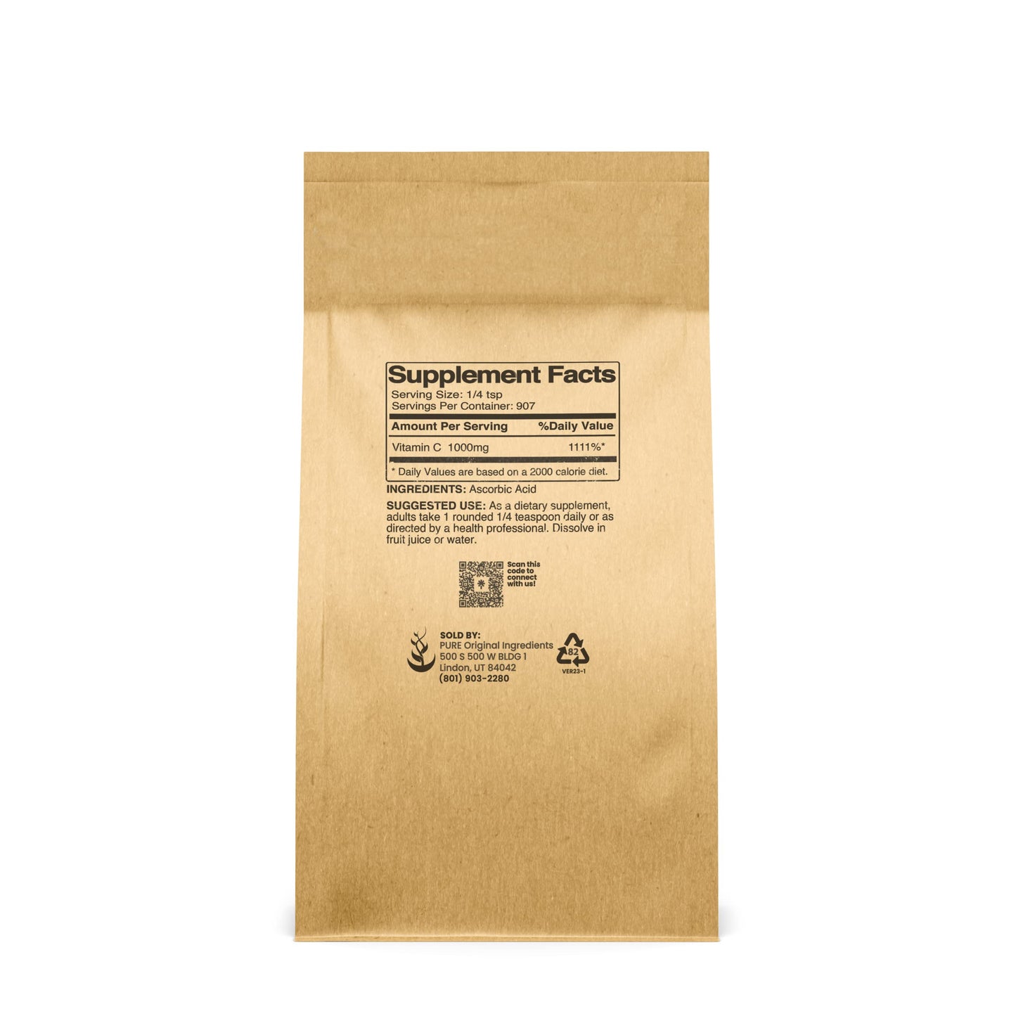 Bolsa PURE ORIGINAL ingredientes originales polvo vitamina c