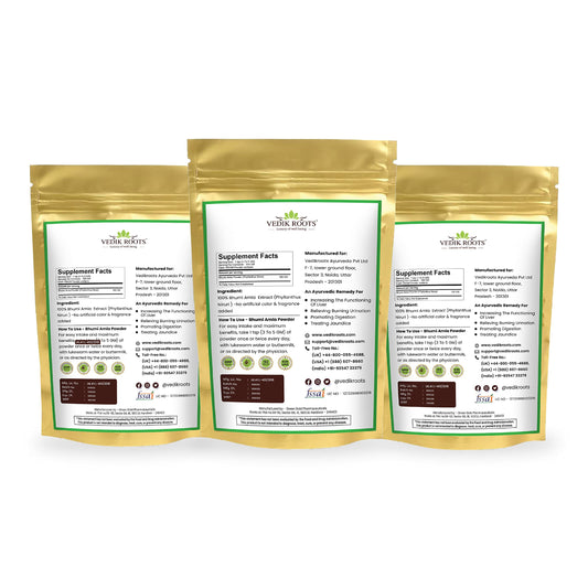 Bolsa hermética resellable polvo Bhumi Amla manifiesto