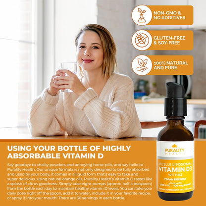 Bomba dosificadora suplemento líquido vitamina d y k Purality