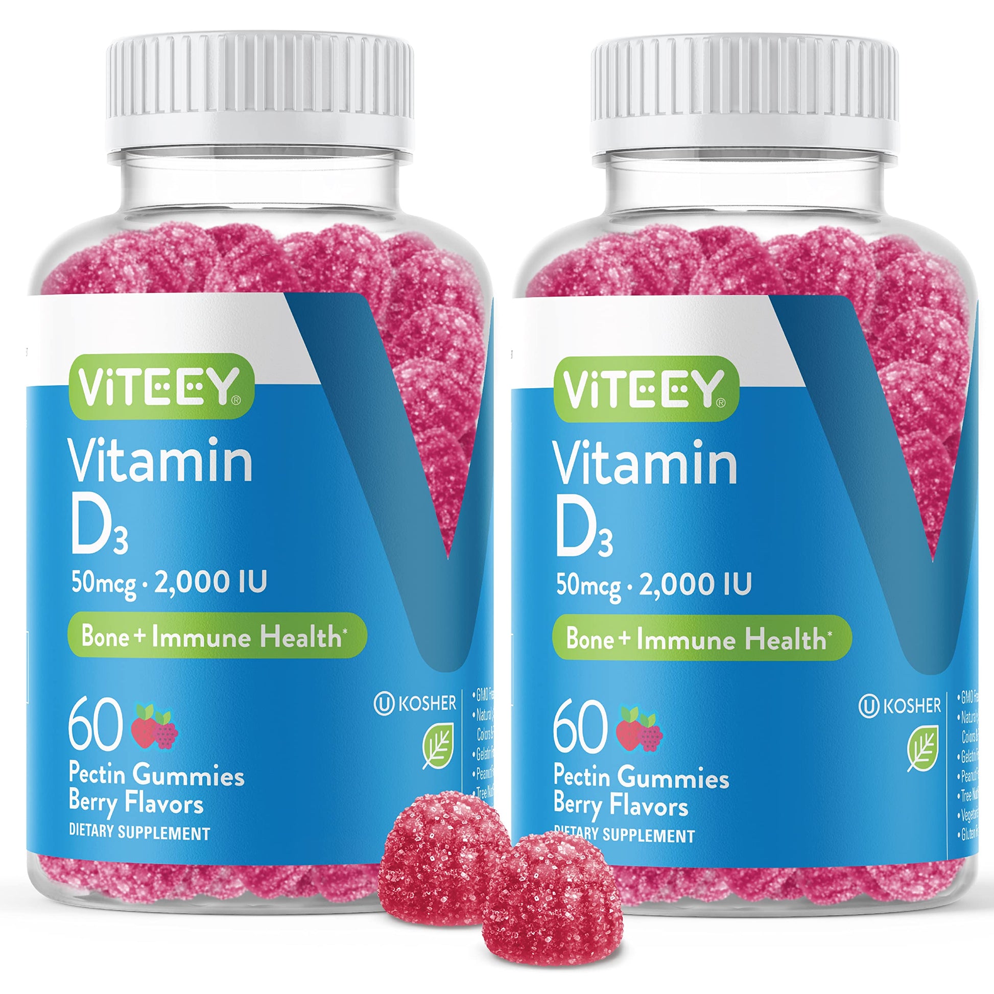 Bote gomitas vitamina d3 2000 iu sabor berry Viteey
