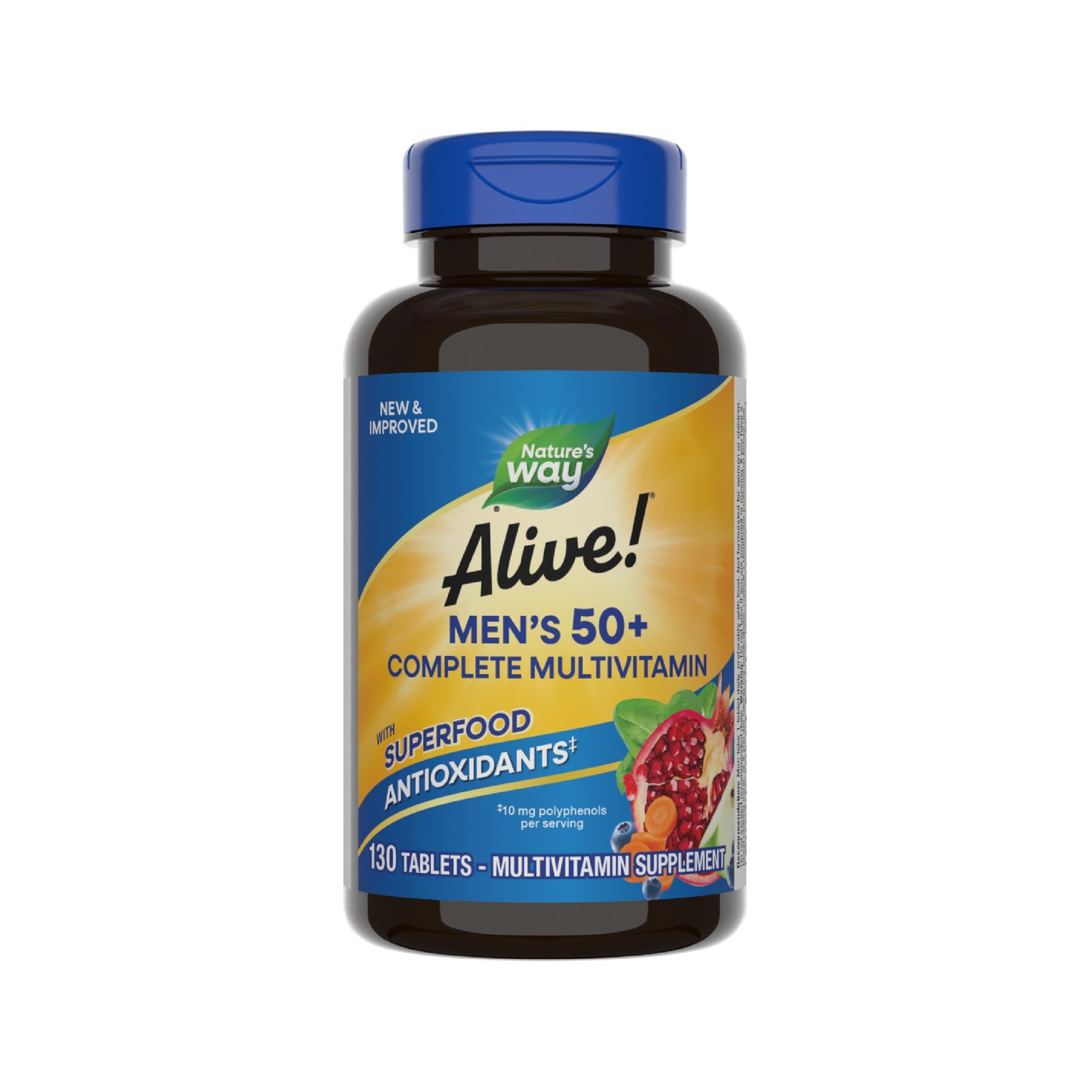 Botella multivitamínico hombres 50+. 130 tabletas.