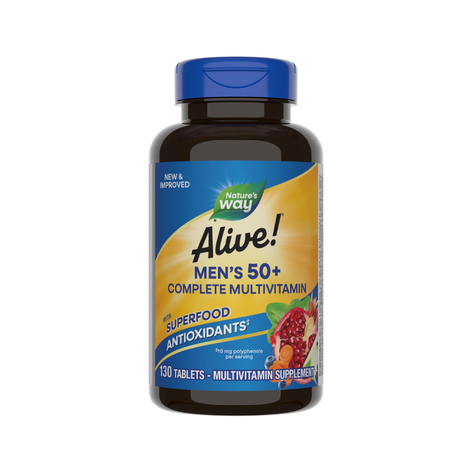 Botella multivitamínico hombres 50+. 130 tabletas.
