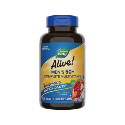Botella multivitamínico hombres 50+. 130 tabletas.