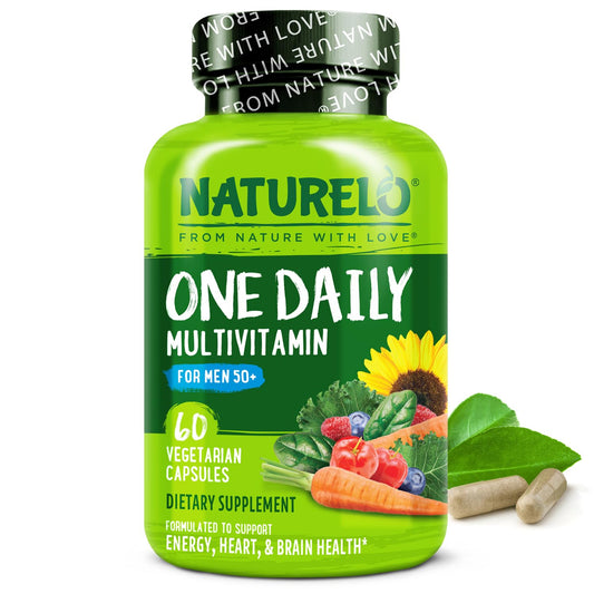 Botella de NATURELO multivitaminas para hombres 50+