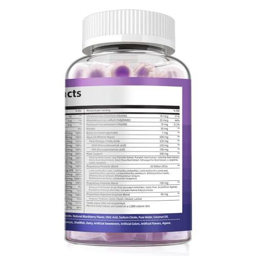Bote trasero de gomitas multivitamínicas para hombres