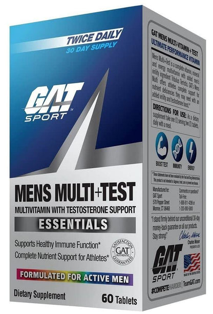 bote de vitaminas GAT SPORT al lado del paquete